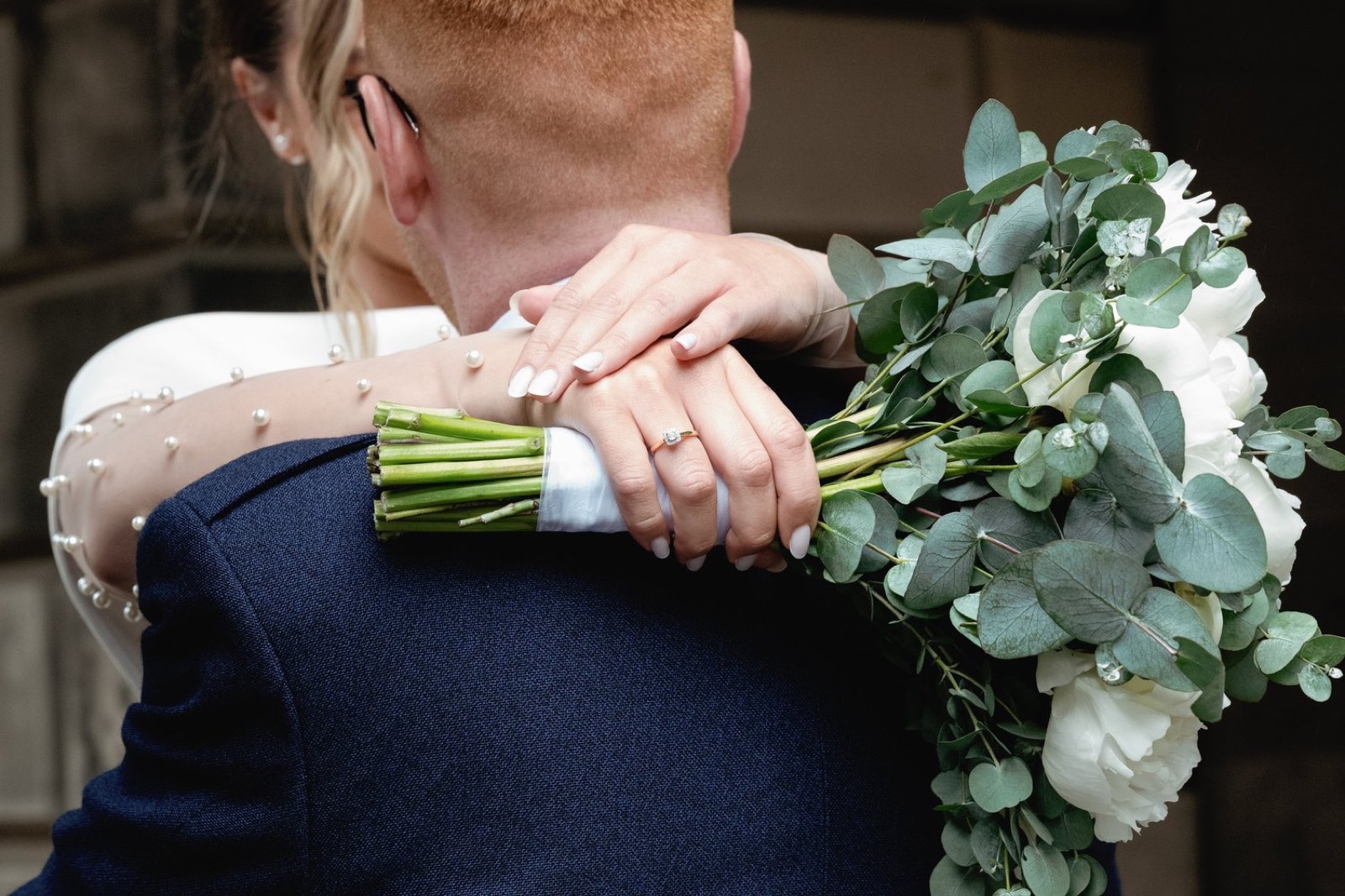 Kristina and Jordan on their wedding day in Edinburgh
