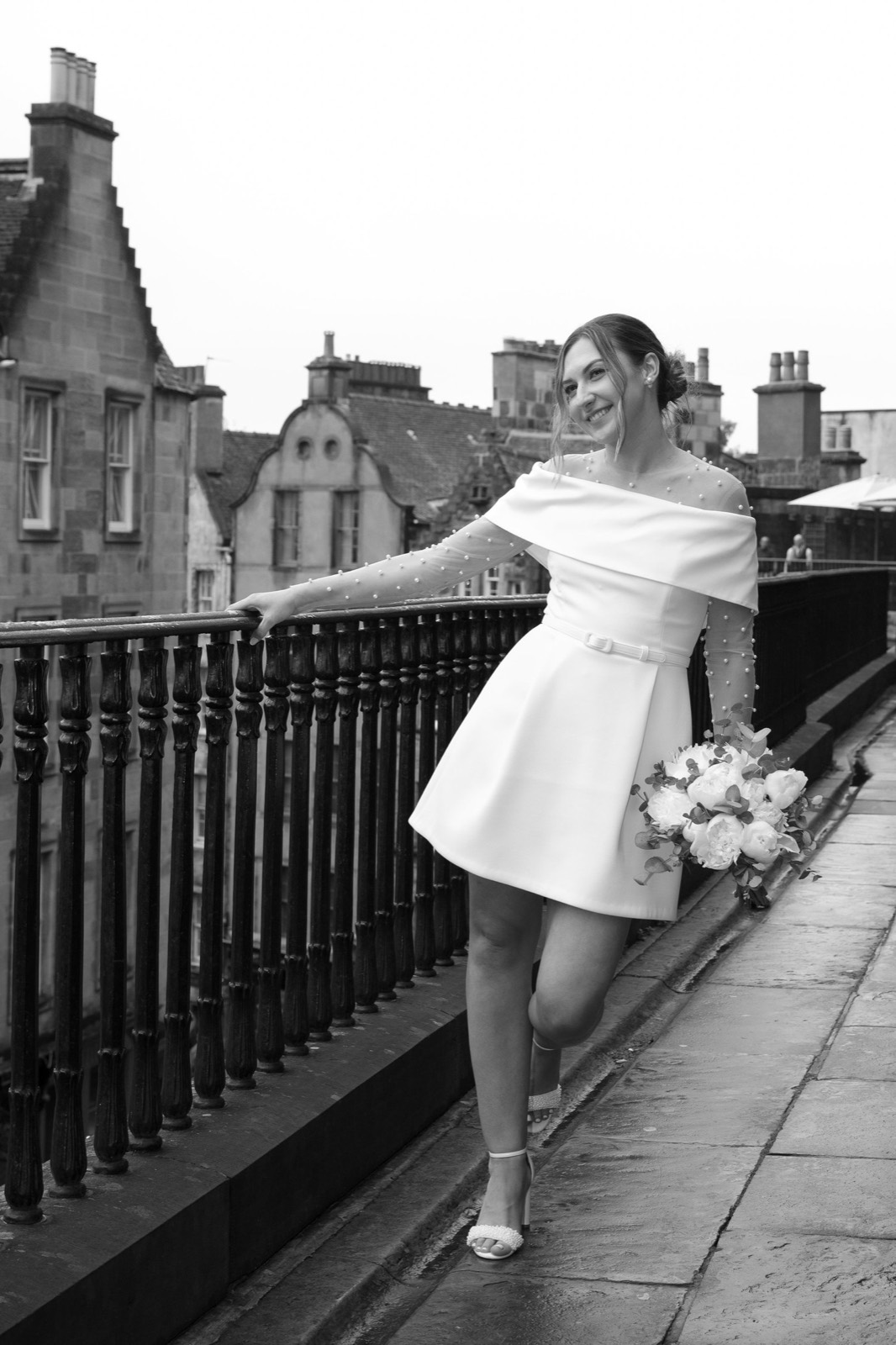 Kristina and Jordan on their wedding day in Edinburgh