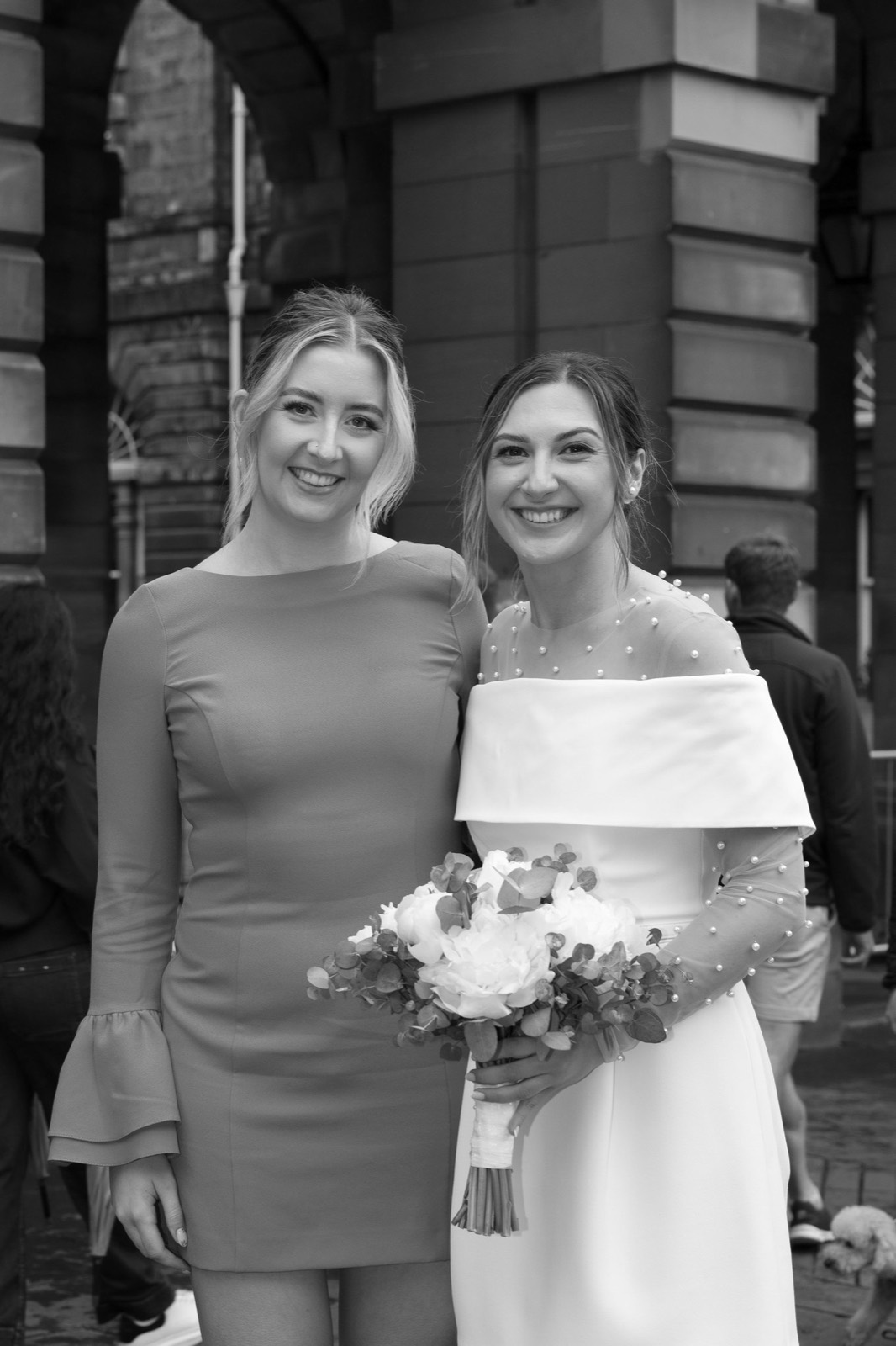Kristina and Jordan on their wedding day in Edinburgh