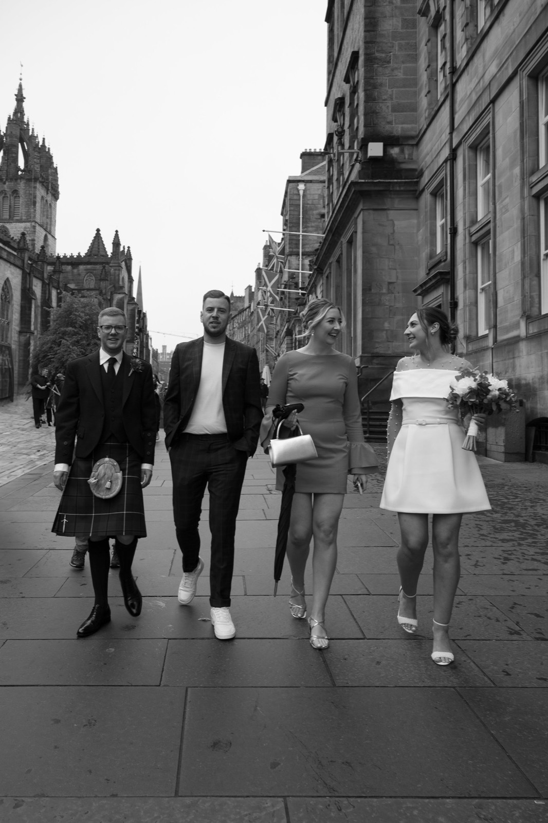 Kristina and Jordan on their wedding day in Edinburgh