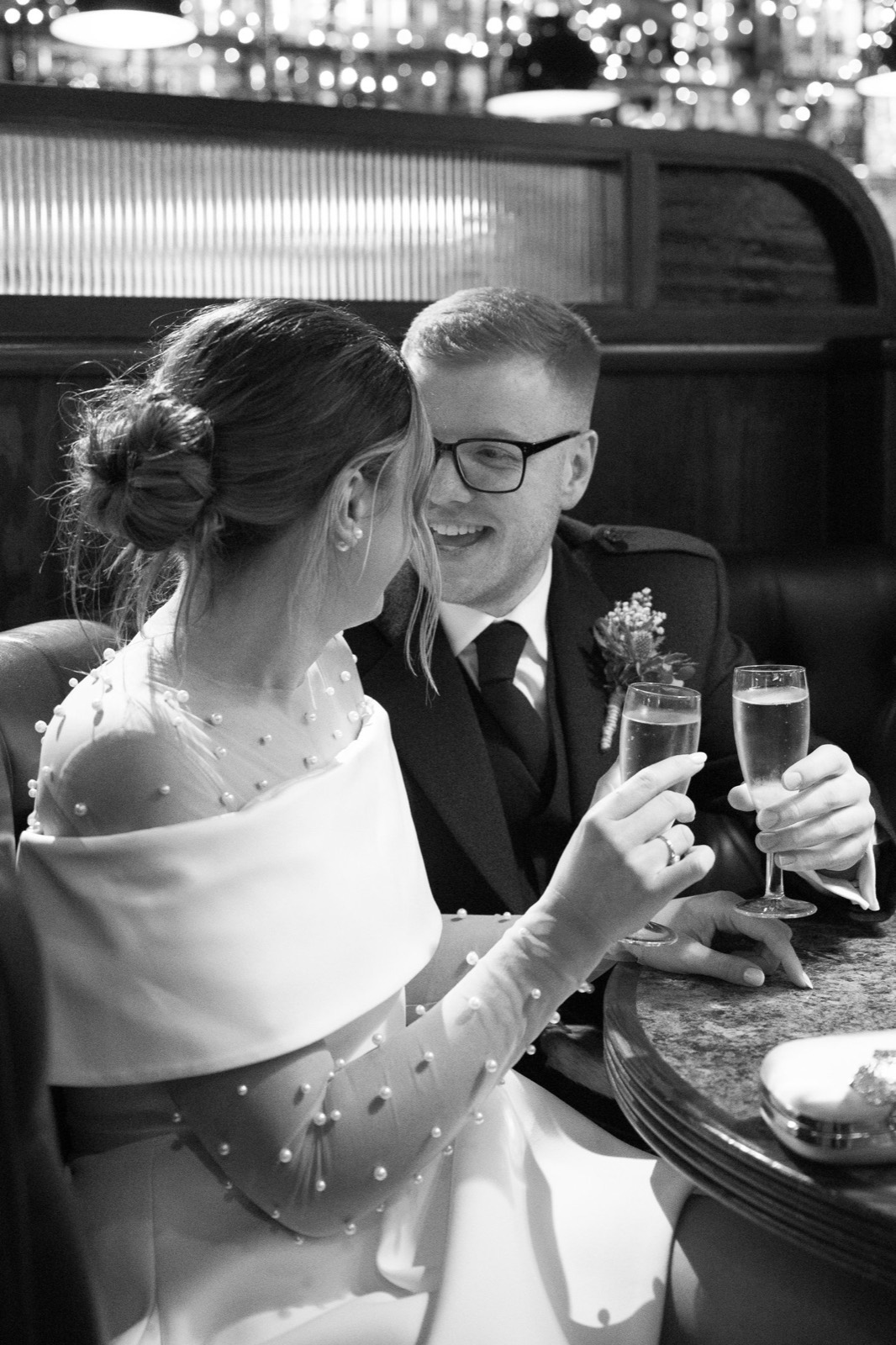 Kristina and Jordan on their wedding day in Edinburgh