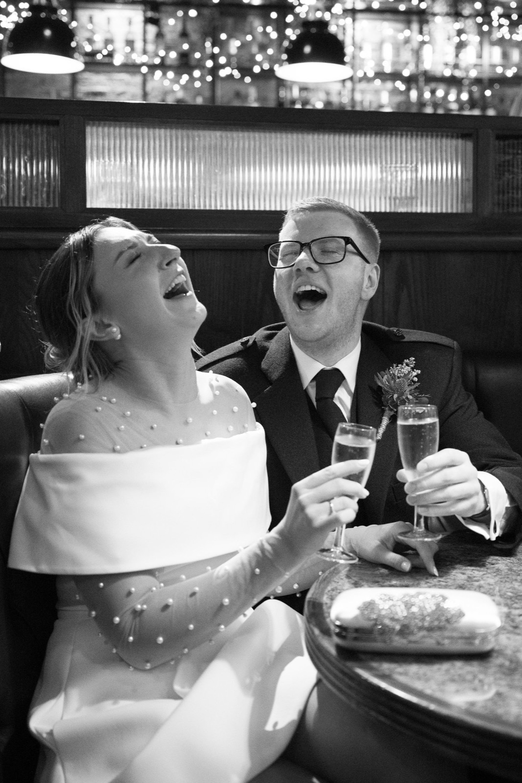 Kristina and Jordan on their wedding day in Edinburgh