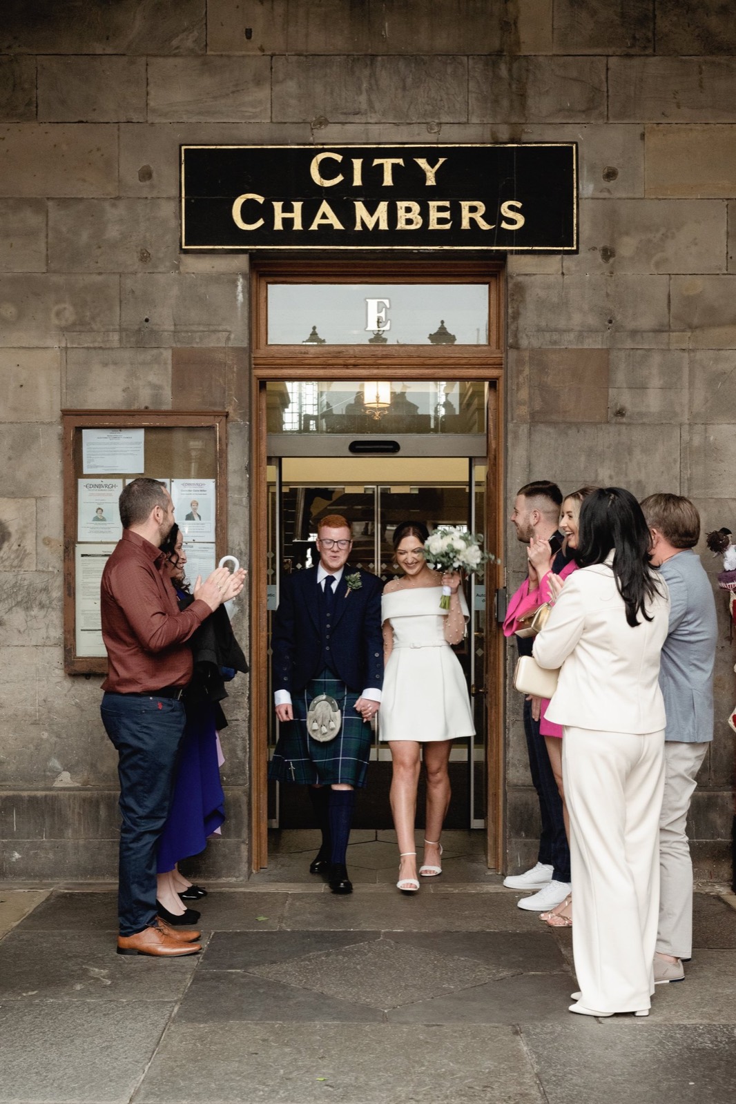 Kristina and Jordan on their wedding day in Edinburgh