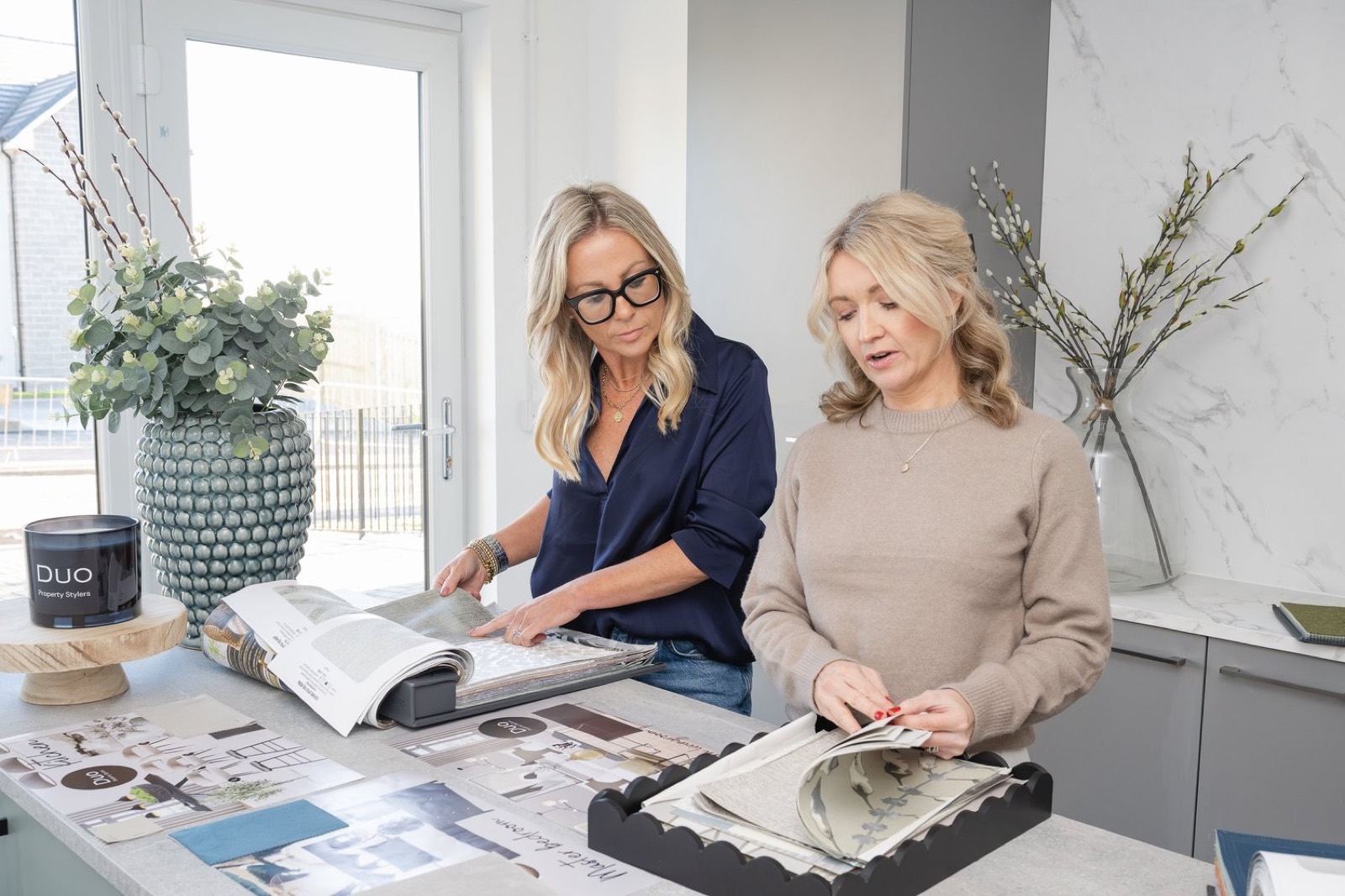 Caroline and Jane working through a mood board